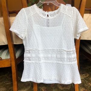 Ivory lace top with tank liner